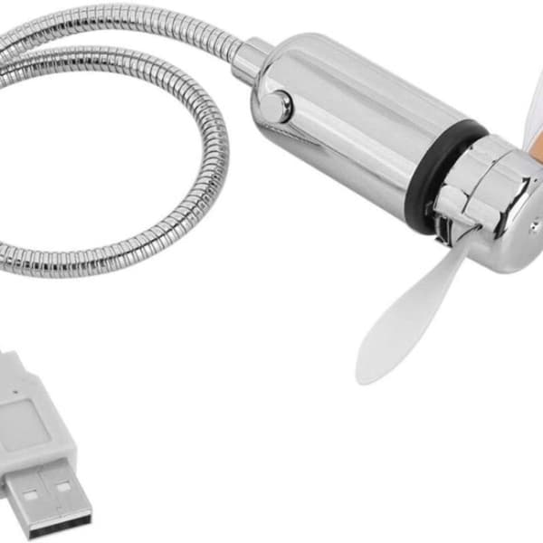 Mini fleksibel USB-vifte for bærbare datamaskiner, smart USB-klokkevifte med temperaturvisning