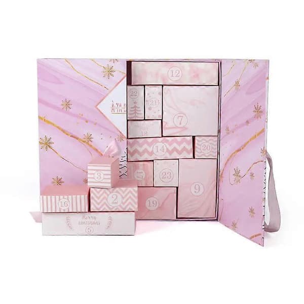 Julkalender Blindlåda 24 Tomma DIY Presentförpackningar Nedräkning Överraskning För Barn & Vuxna Rosa[J] Pink