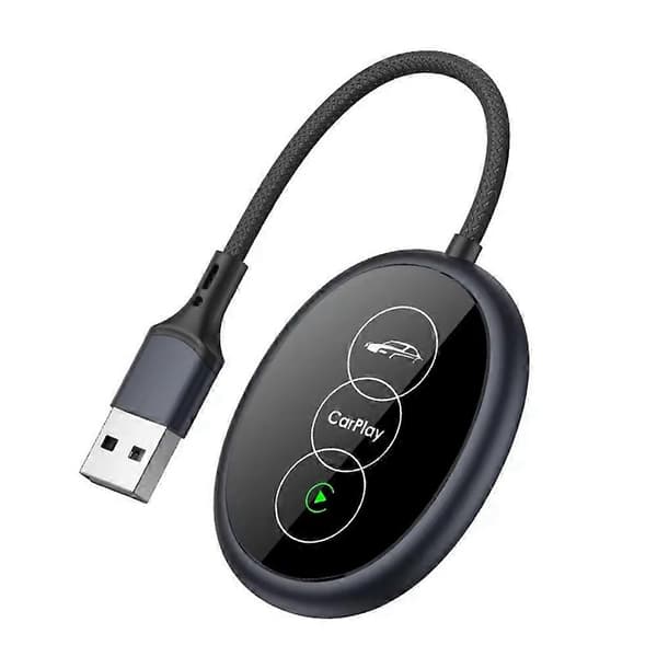 Bil Trådløs Android Auto Carplay 2i1 Boks Kablet til Trådløs Dongle Plug&Play CarPlay Android Auto Mini Smart Boks[J] Black