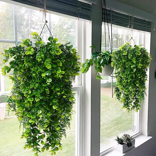 Kunstig Eukalyptus Blad Hengeplante 20cm x 2-pakning