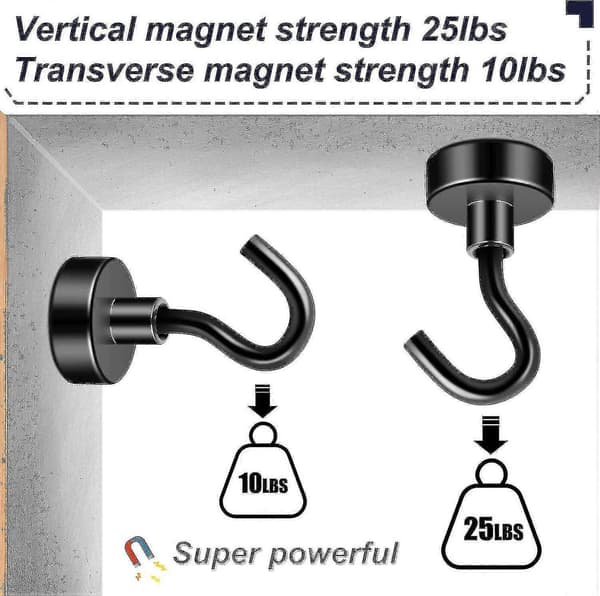 Starka Magnetiska Krokar 20-pack 25lbs Neodym Magnet Krok Kit