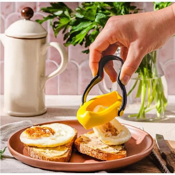 Silikonform for stekt egg, non-stick pannekakeform, silikon eggringer, 360 graders roterende håndtak for stekte egg