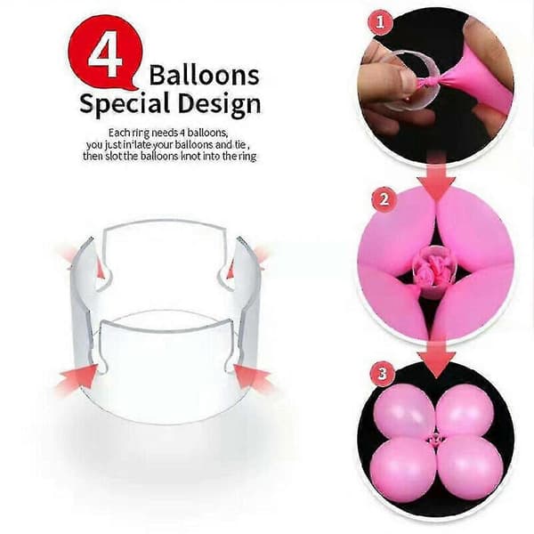 50/100 stk. ballonfester, ballonclips, ringe, forbindere 50pcs