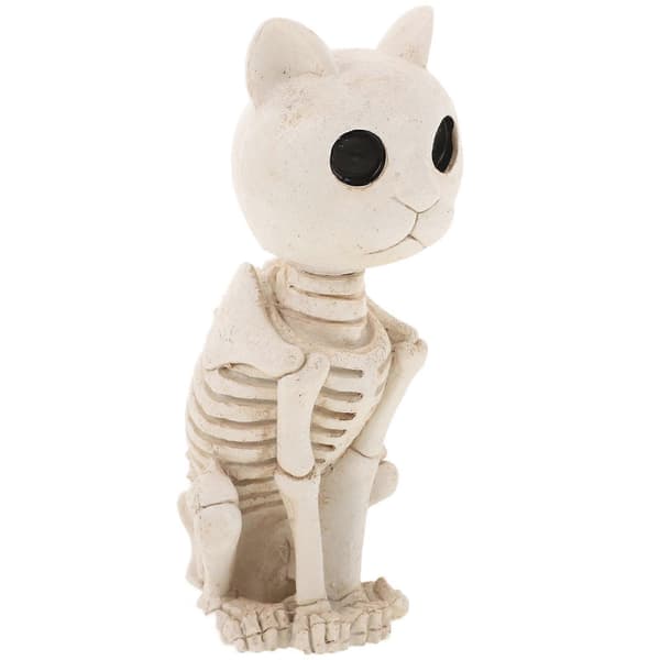 Halloween Kat Skelet Figur 13.5x7x5.5cm Bordpynt