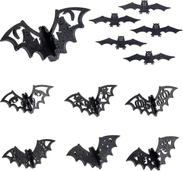 Halloween Flaggermusdekorasjoner (5 stk) - Buksbom Flaggermuspynt for Spøkelseshusfester