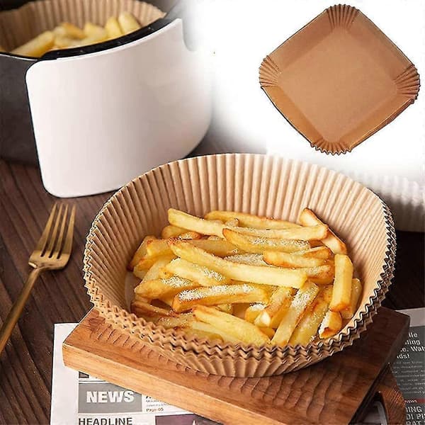 EVAGO Airfryer Engangs Papirforing Non-stick Firkantet Dampbåt Bakeforing[J] 50PCS