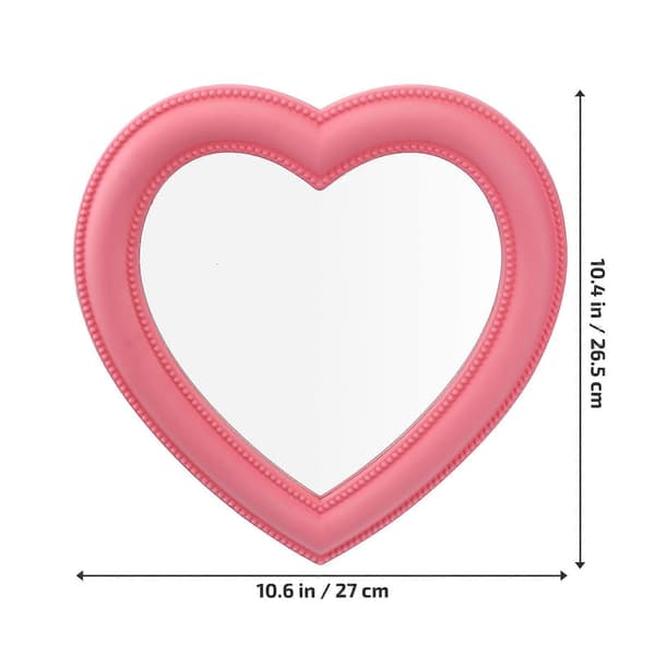 Pink hjerteformet makeupspejl 1 stk kosmetisk spejl til kvinder [J]
