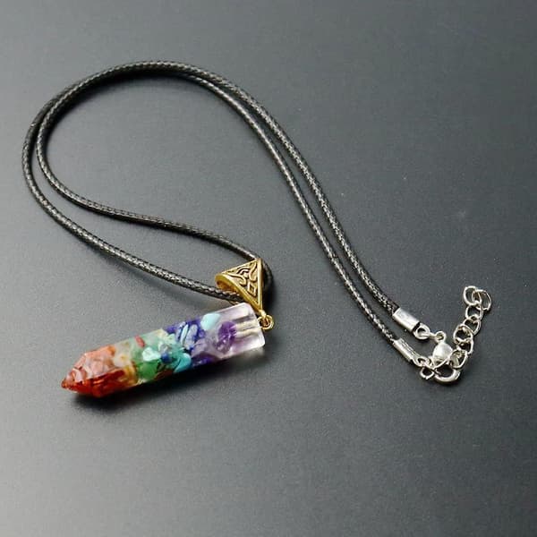 Andlig Reiki Chakra Stenar Ametist Halsband Hängsmycke Set
