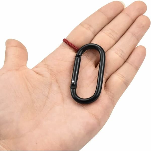 Små karbinhakar för camping 10 st med D-ring och snäpplås