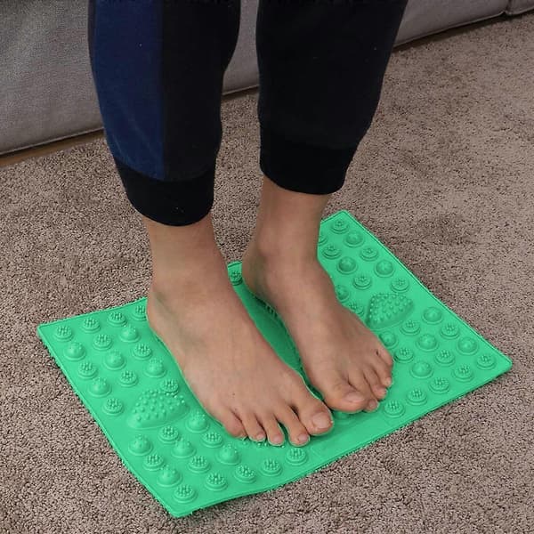 Massage Mat Wonder, överlappande noder, överlägsen dränering, idealisk för badrumsanvändning Green