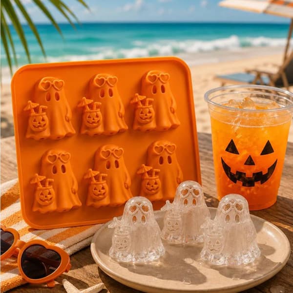 Spøkelse isbitform i silikon til Halloween (J)