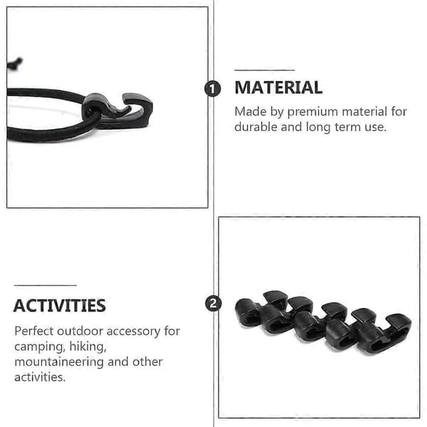Elastisk snor krog elastisk rem klips til opbevaring nylon materiale 20 stk[J]
