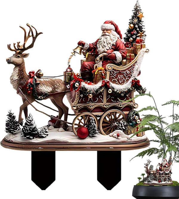 Julestager - 2D Akryl Julemandsstatuer, Pakke med 4 (JJ)
