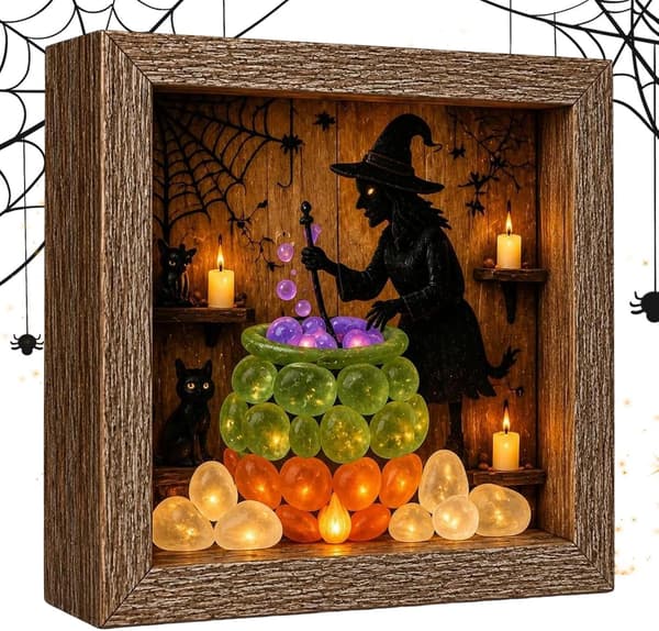 Generisk Halloween LED-lysboks, skræmmende samleobjekt (J)