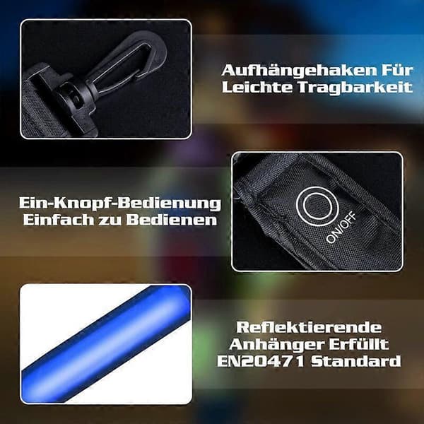 LED-blinkande ljusreflekterande hängen för väskor, säkerhetsljus, reflexer för barn (6 st) [GKS] [XR] [J]