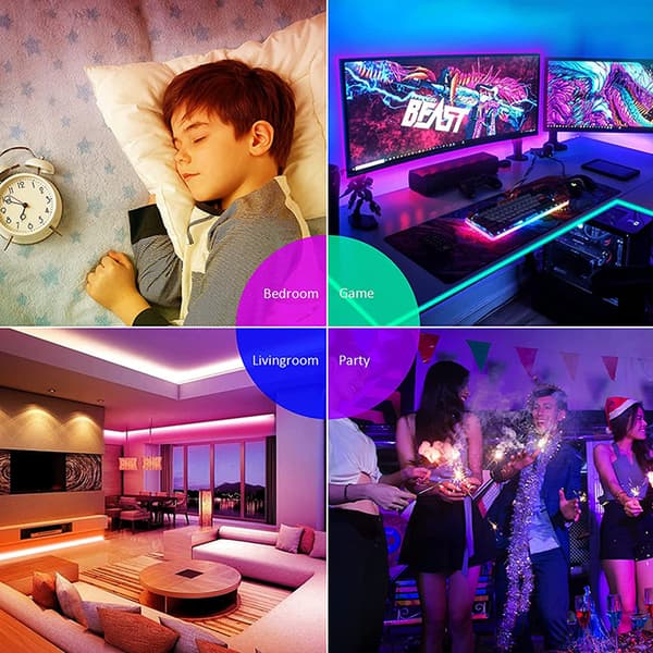 LED-strips Smart Bluetooth 5050 RGB LED-lys, med 44-tasters fjernkontroll APP-kontroll (10 meter)