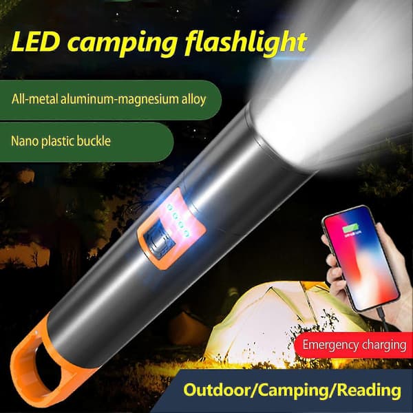 Vandtæt LED lommelygte til camping og vandreture