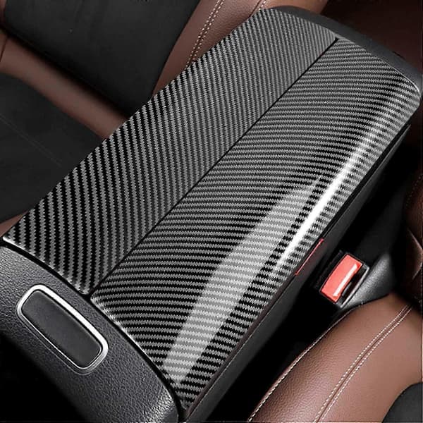 Kolfiber Bil Förvaringsbox Panel Skydd Armstöd Box Panel för C-klass W205 GLC X253 Mittkonsol[J] Carbon Fiber
