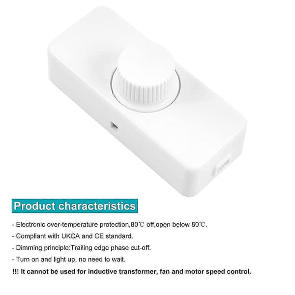 3-100W LED bakkantdimmer (rotasjonsdimmer), brukes til dimbar LED, glødelampe, halogenlampe, [MI][J]