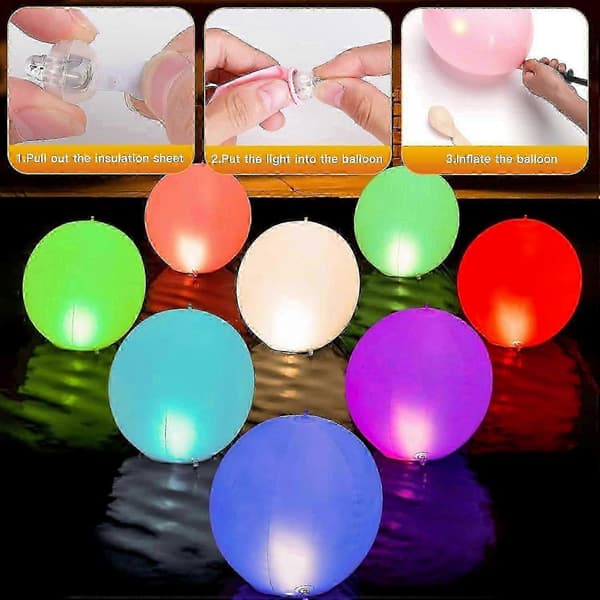 LED ballonlys med krog, 60 stk. LED ballonlys, mini LED lysende lanterner til papirlanterner, bryllup, Halloween, jul (Wa[J]