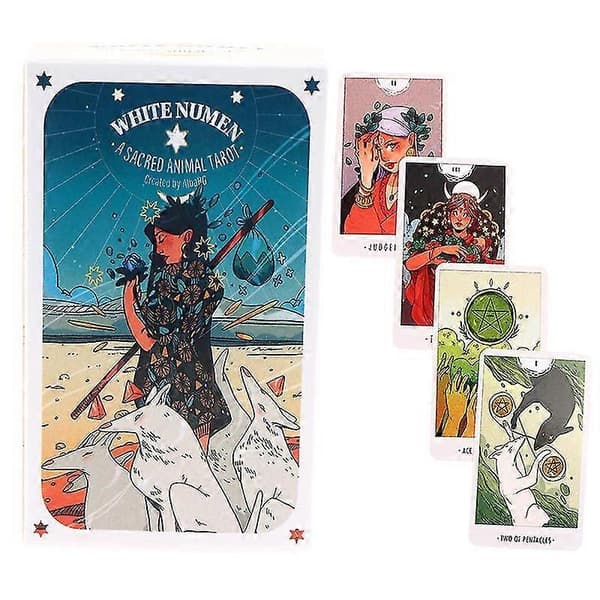 White Numen Tarotkort Profetia Spådom Lek Fest Underhållning Brädspel[J] Blue 1Box