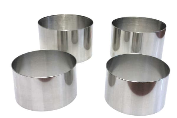 Køkkenforsyning Anretningsforme Rustfrit Stål Ringform Sæt (3,14\" og 2,36') 2 stk