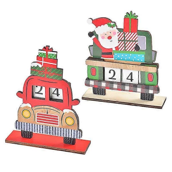 DIY Montert Malte Julekalenderpynt i Tre for Barn Red 1 pc