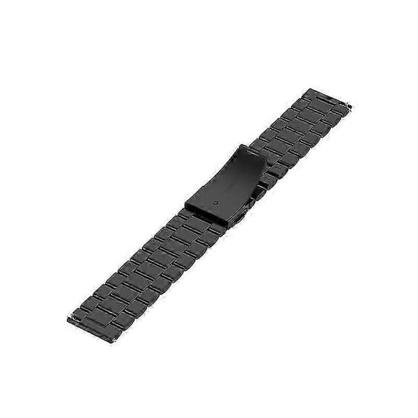 24 mm udskiftningsrem i rustfrit stål til ur - sort [MI][J]