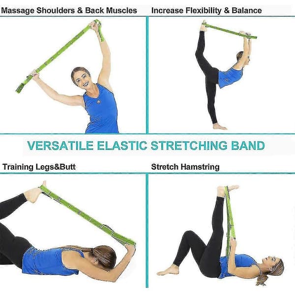 EVAGO Yoga Strap, Strækbånd med løkker til fleksibilitet, Multi-loop Strap