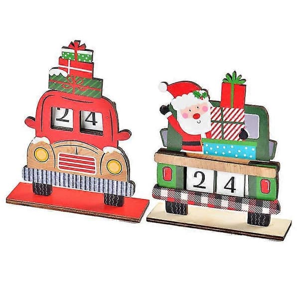 DIY Montert Malte Julekalenderpynt i Tre for Barn Red 1 pc