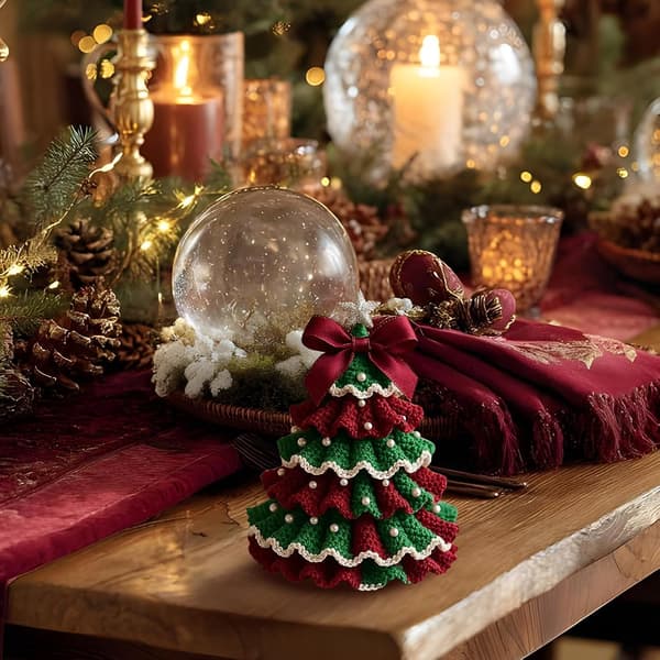 Julgran i ull, bordsdekoration, dekorativ accessoar (J)