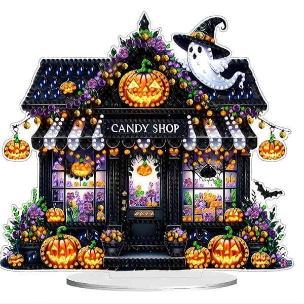 Halloween Diamant Maleri Ornament Spøgelse 5cm C24070