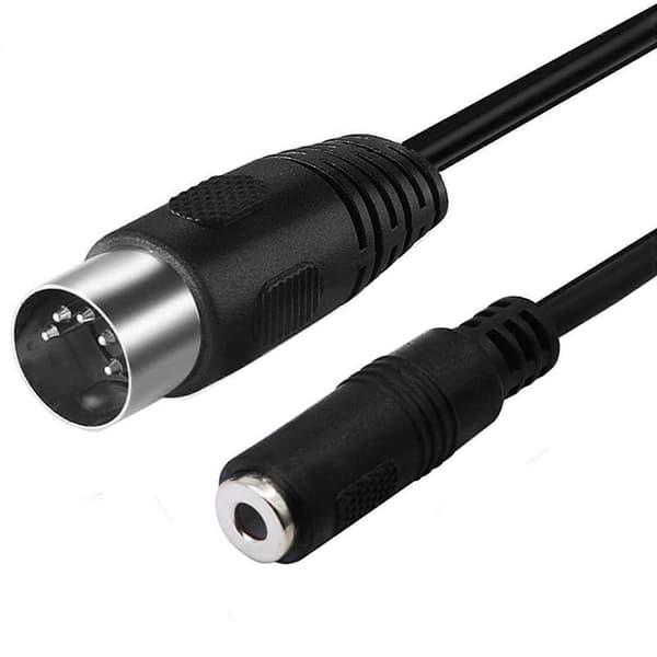 Han til Hun Kabeladapter DIN 5 Pin til 3,5 mm Kabel Lydforlængerkabel Stik til Hovedtelefon Lydkort[J] 0.5m