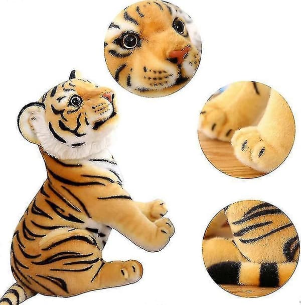 Realistisk Tiger Plyslegetøj 25cm Pude til Børns Søvn