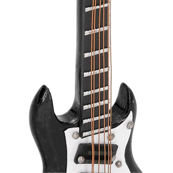 Miniatyr Elektrisk Gitarr Kylskåpsmagnet Utsökt Hantverk Resin Gitarrformad Kylskåpsmagnet Svart