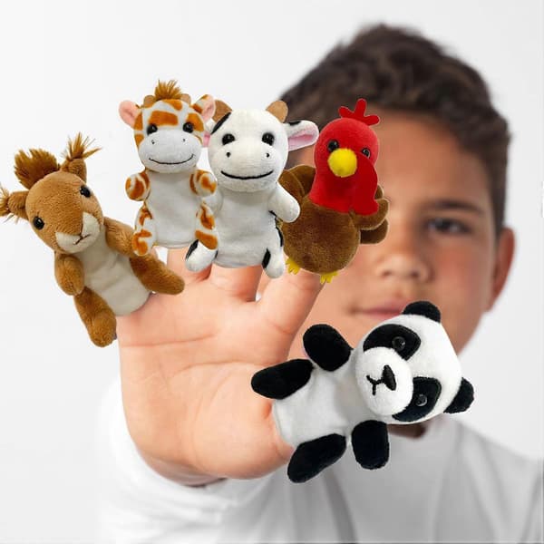 Børn 2x Plysdyr Fingerdukker Mini Bløde Figurer Interaktive Legetøj