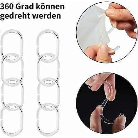 24-pak bruserforhængsringe, plastik C-formede bruserforhængsringe kroge bruser[J]