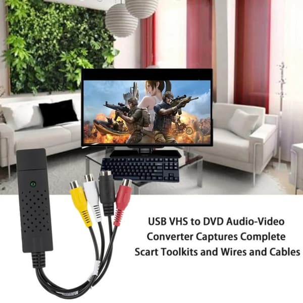 USB 2.0 VHS til DVD Konverter Konverter Analog Video til Digitalt Format Audio Video Adapter