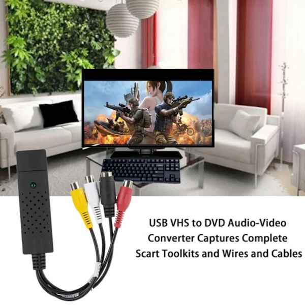 USB 2.0 VHS til DVD-konverter Konverter analog video til digitalt format lydvideoadapter