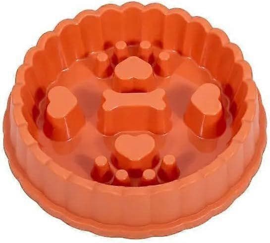 Anti-kvelningsskåler for sakte fôring (oransje)