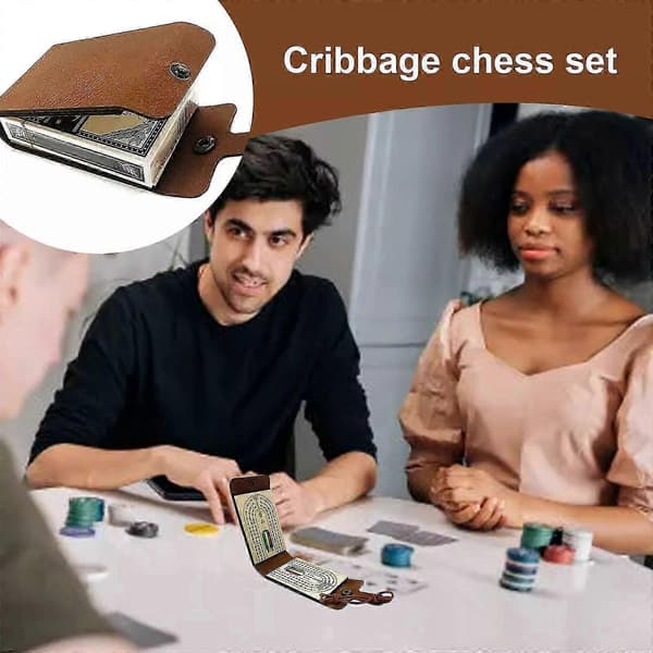 2025 Cribbage Brädspel Set Trä Cribbage Bräda Med Komplett Kortlek Och 6 Pinnar[J]