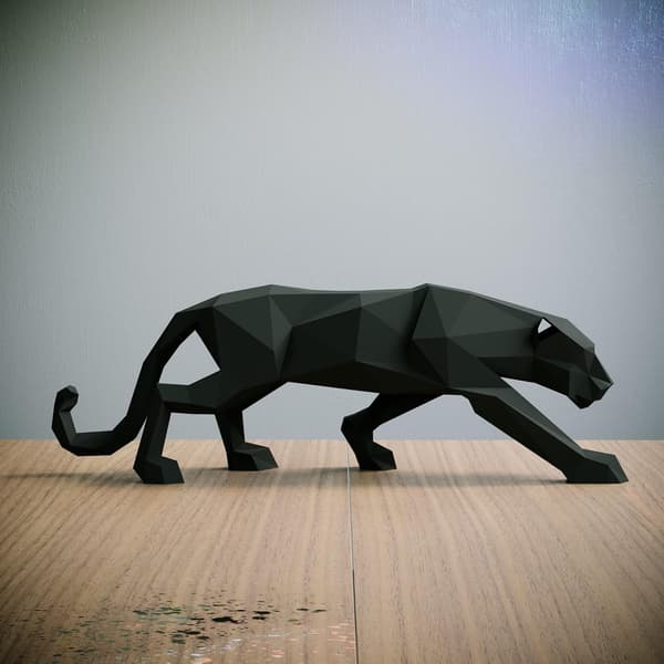 pc Panther, DIY Papirkunstsett, Papir Leopard, Dekorasjon, Hjem