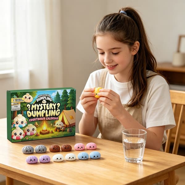 Joulukalenteri 2026, 24 yllätys-laskenta-dumpling-squishy-lelua, joululahjat (J)