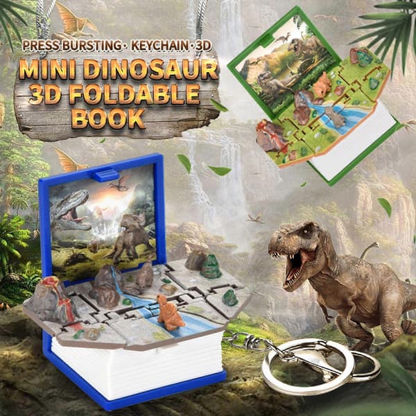 Mini 3D Dinosaur Nøglering Legetøj Angstlindring Sødt Tilbehør