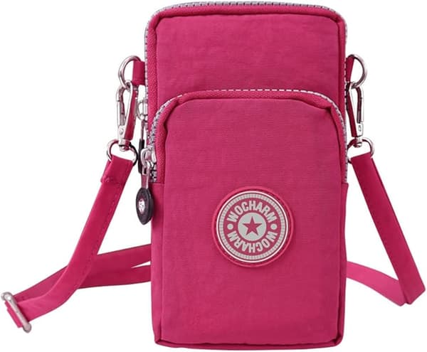 Damväskor Flickor Nylon Design Liten Crossbody Väska Handväskor (Djupröd)