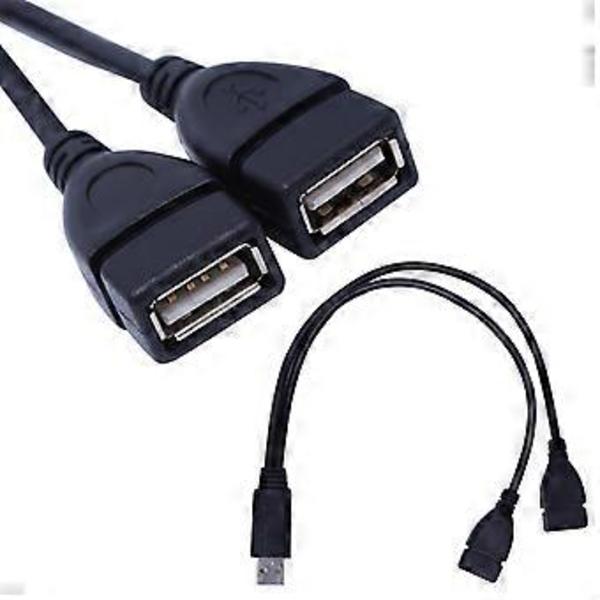 USB 2.0 A Strømforstærker Forlængerkabel, 32cm, 1M til 2F