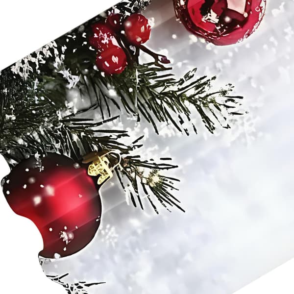 Julevindusgardiner, 2 deler, kuleprint, 2D flatprintede festgardiner (J)