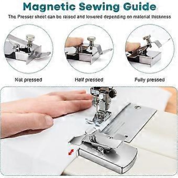 Magnetisk syguide sæt 2-pak til universelle maskiner, sømguide og mere