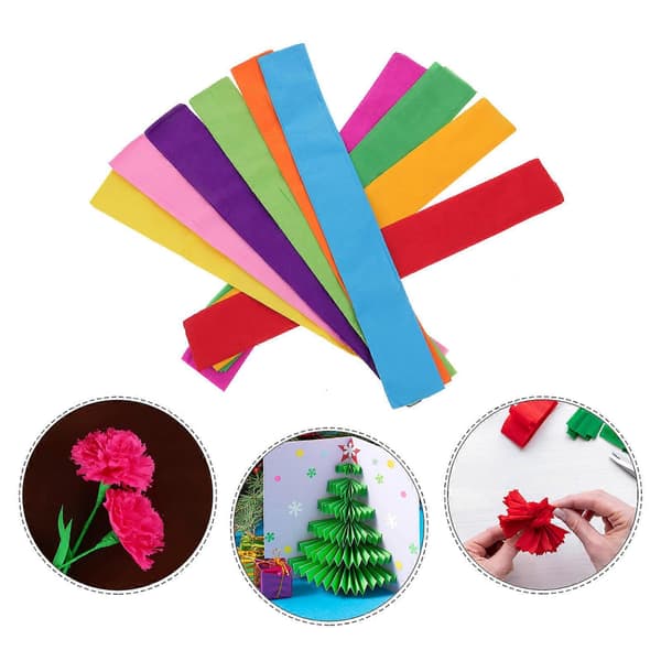 Omslagspapper 10 st för presentblomma kräpppapper färgglad förpackning[J]