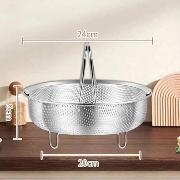 Multifunksjonell dampkurv i rustfritt stål 304 for trykkokere 14-24 cm i diameter (XL)